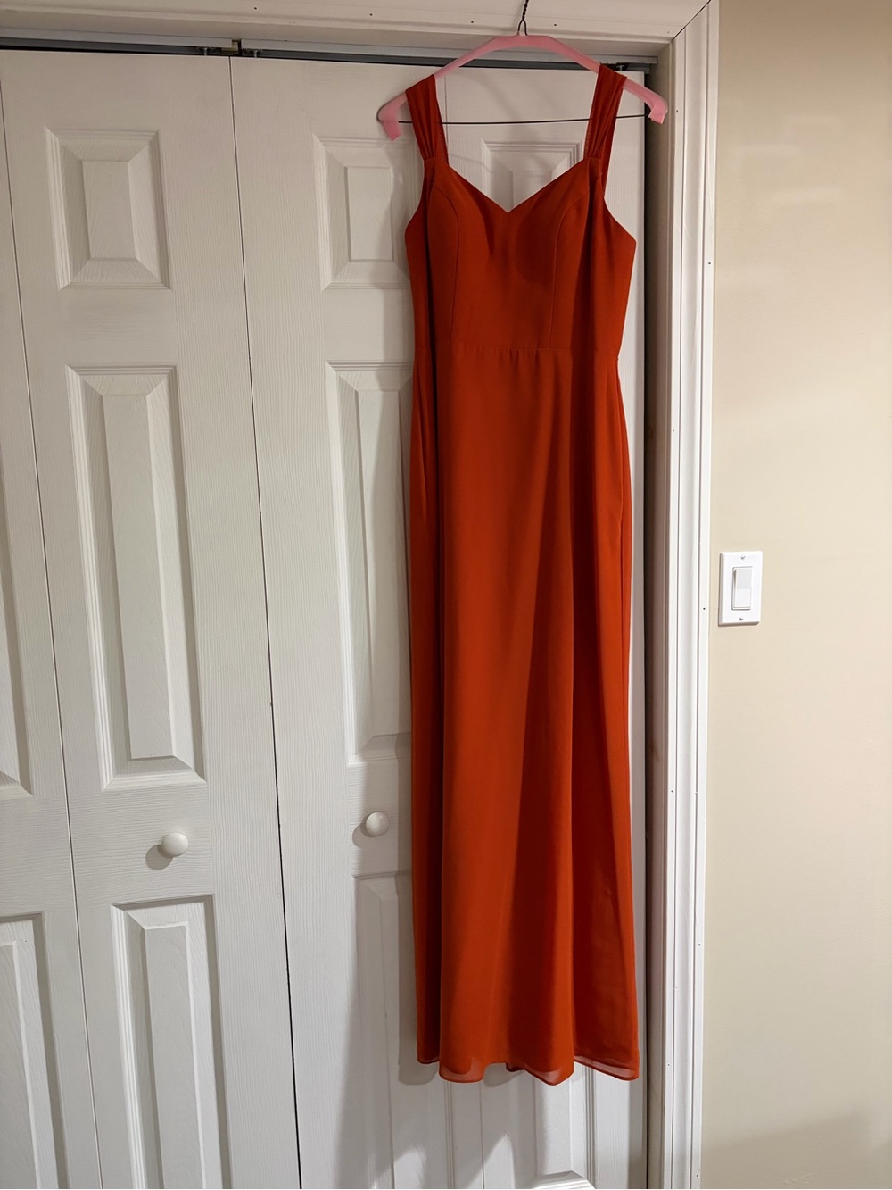 Elegant Bridesmaid Dress - Women's Formal Gown, Color: Paprika